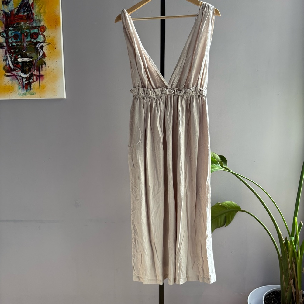 Zara 100% cotton dress beige women’s size S/M

M15